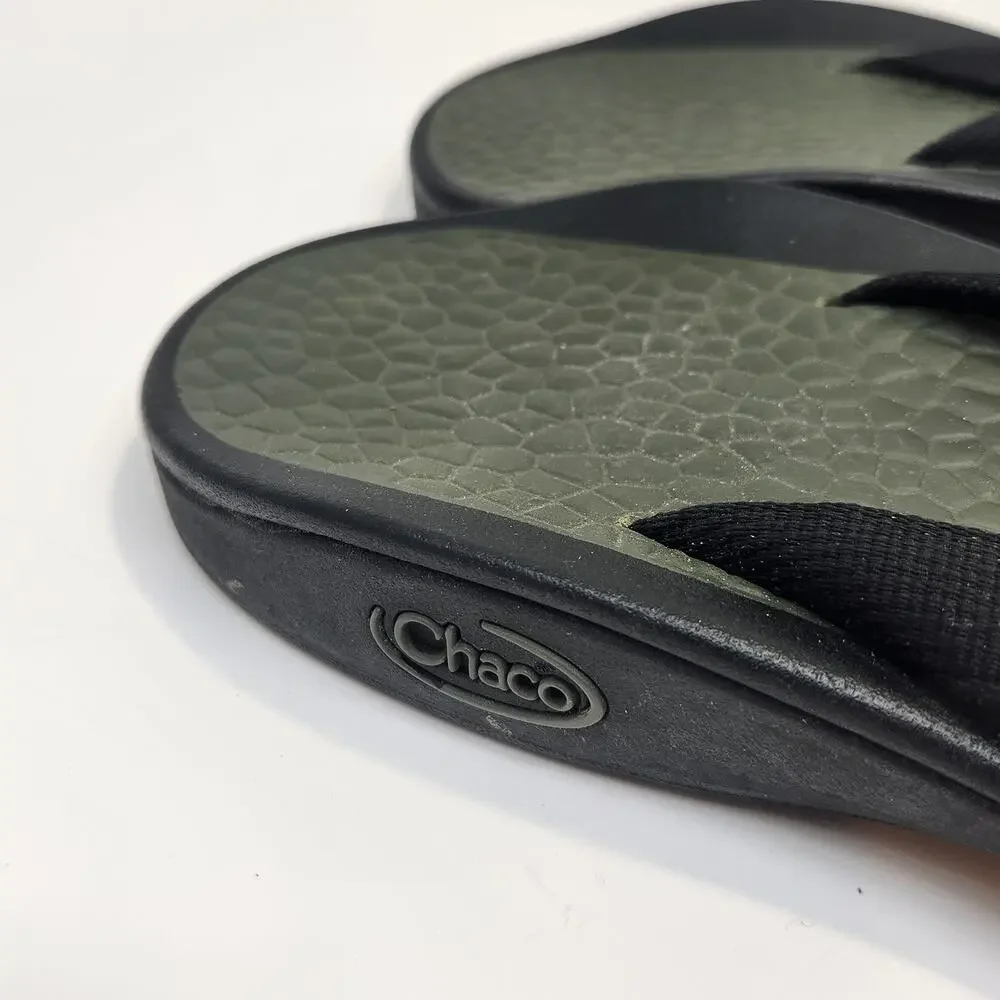 Chaco Mens Ecotread Black Green Flip Flop Thong Classic Sandals Size 13 Outdoor